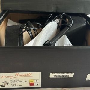 Anne Michelle Black Strappy Heels